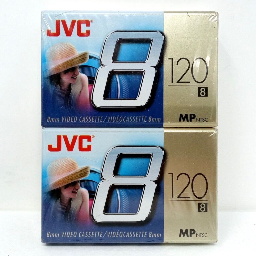 2x JVC P-6120JDU Blank 8MM Video Cassette Tape NTSC 120 Min NEW & SEALED